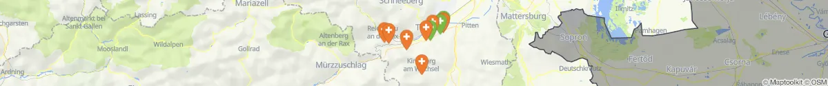 Kartenansicht für Apotheken-Notdienste in der Nähe von Raach am Hochgebirge (Neunkirchen, Niederösterreich)